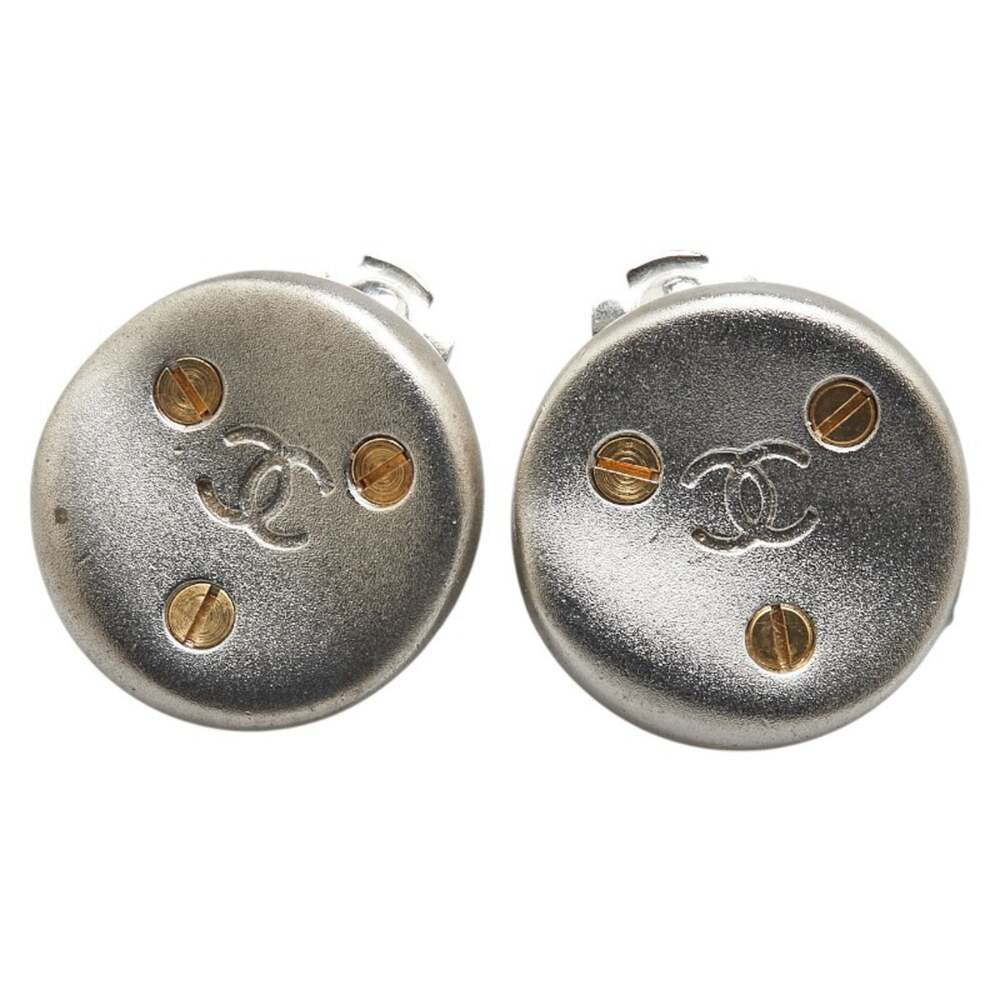 Chanel Cc Logo Round Clip-On Earrings #209186C48B